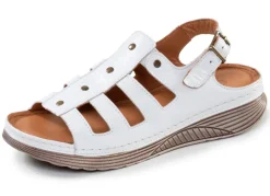Outlet Gemini, klassische Damen-Sandalen, Weite G, aus Leder Damen Sandalen