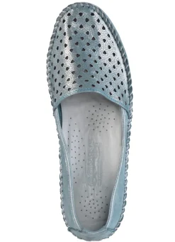 Clearance Gemini Mokassin-Slipper aus weichem, glänzend geprägtem Nappaleder Damen Slipper