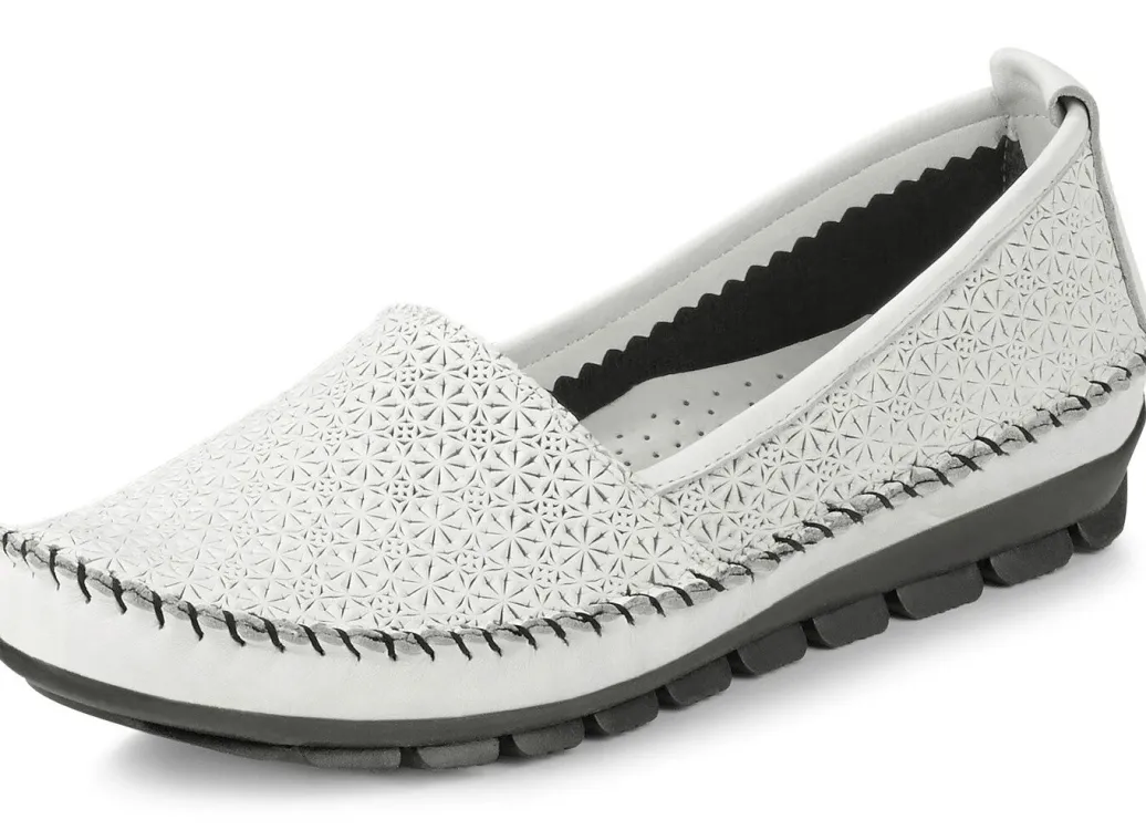 Outlet Gemini Mokassin-Slipper mit toller Prägung Damen Slipper