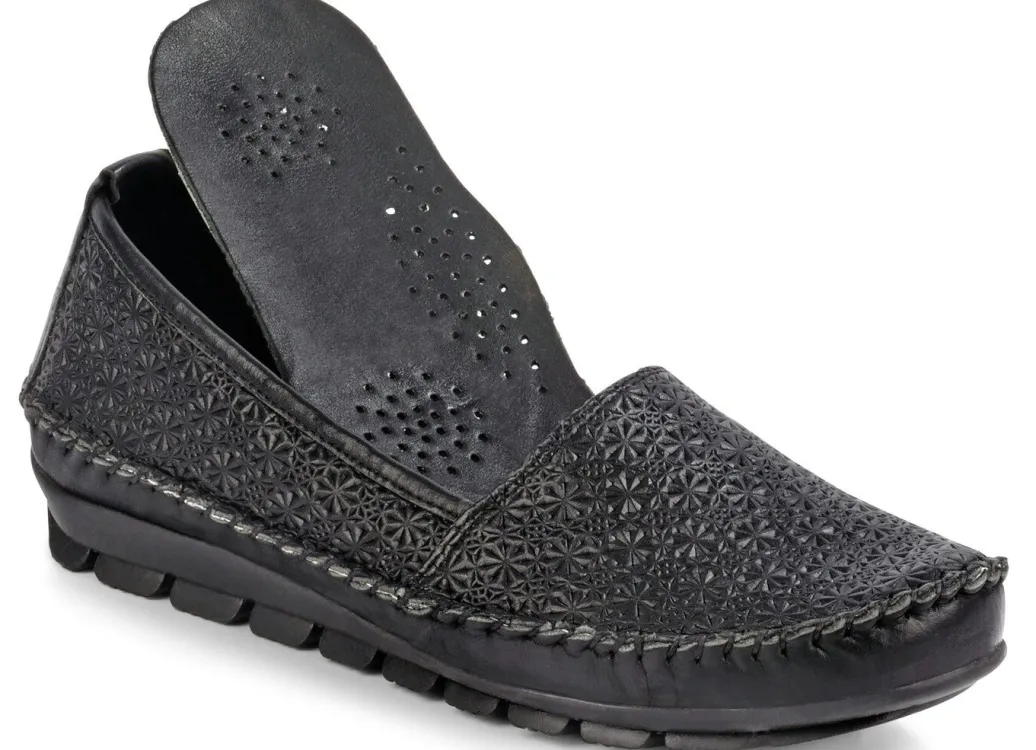 Sale Gemini Mokassin-Slipper mit toller Prägung Damen Slipper