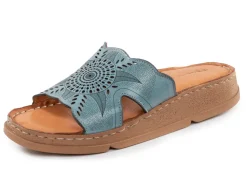 Hot Gemini Pantolette aus Nappaleder mit Perforation Damen Pantoletten