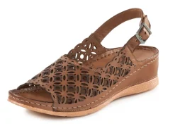 Online Gemini Sandale aus perforiertem, geprägtem Nappaleder Damen Sandalen