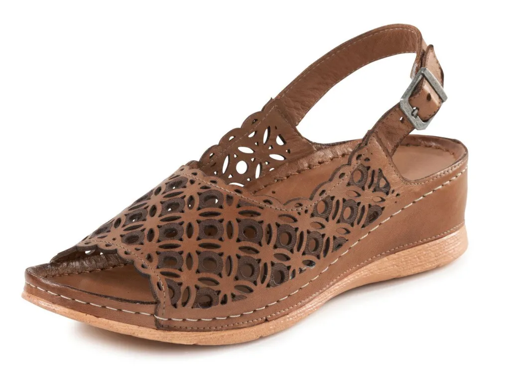 Online Gemini Sandale aus perforiertem, geprägtem Nappaleder Damen Sandalen