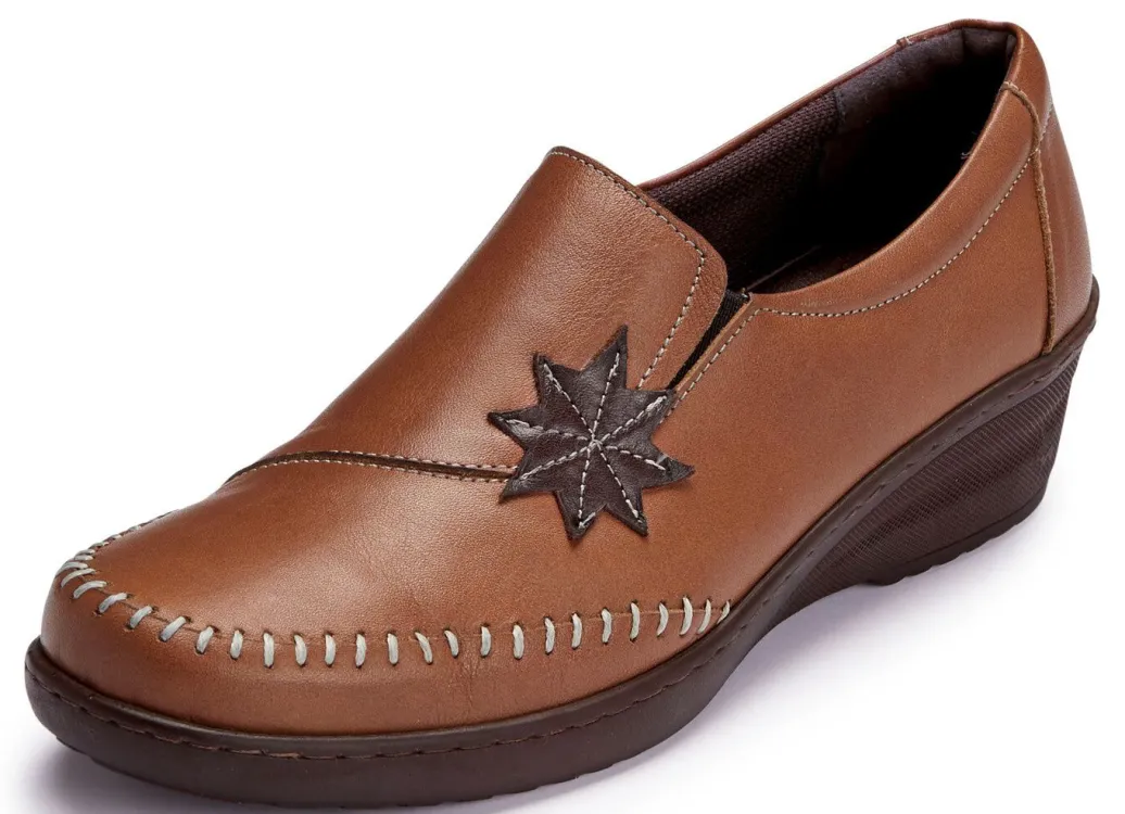 Best Gemini Slipper mit Leder-Applikation Damen Slipper