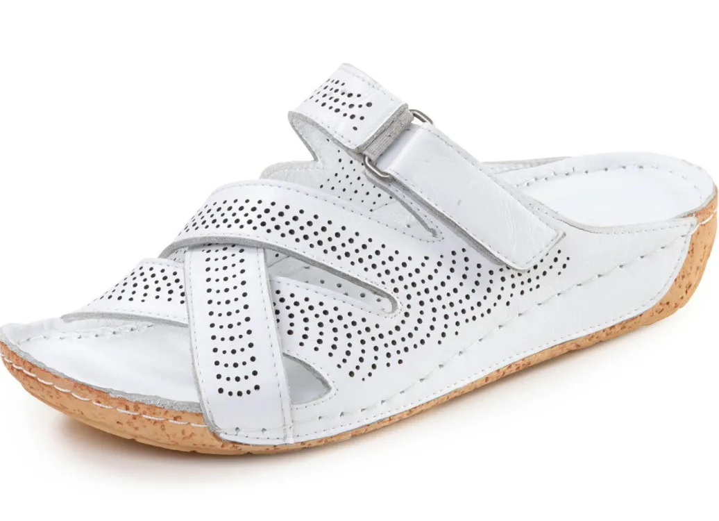 Online Gemini, sommerliche Damen-Pantoletten, Weite G, aus Leder Damen Sandalen