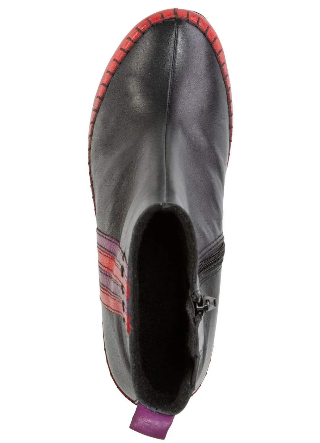 Discount Gemini Stiefelette aus Rind-Nappaleder mit Kontraststreifen Damen Stiefel & Stiefeletten
