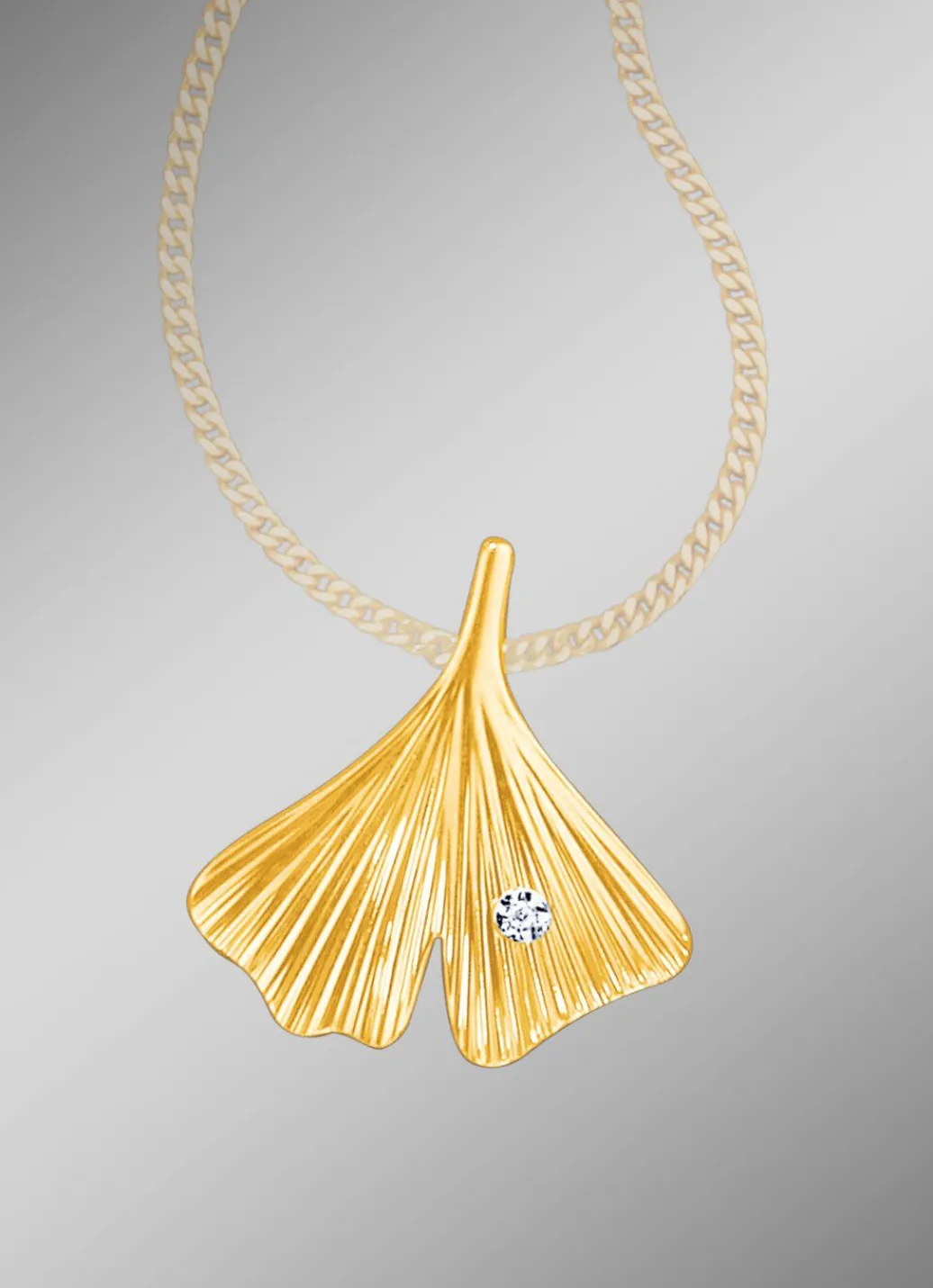 Best Glücksbringer Anhänger Ginkgo-Blatt mit Brillant Damen Anhänger