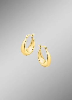 Clearance Glänzende Creolen in Silber 925/- fein Damen Ohrschmuck