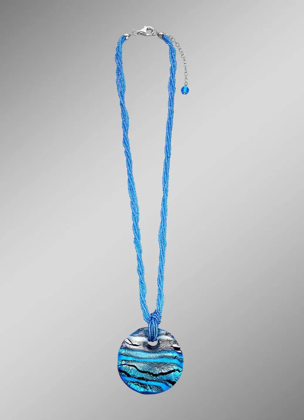 Clearance Halskette aus Muranoglas in Türkis- und Silbertönen Damen Modeschmuck|Halsketten