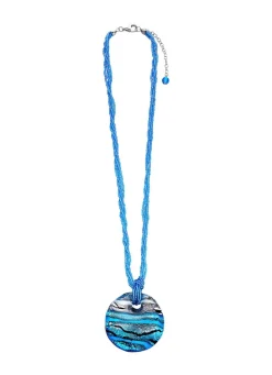 Clearance Halskette aus Muranoglas in Türkis- und Silbertönen Damen Modeschmuck|Halsketten