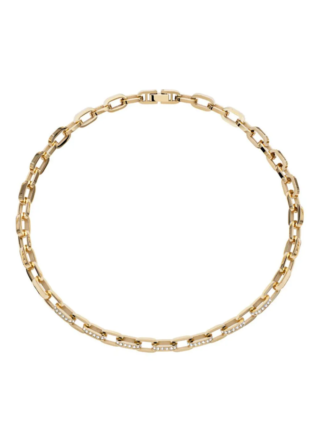 Hot Halskette aus vergoldetem Edelstahl mit Kristallen Damen Modeschmuck|Halsketten