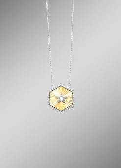Hot Halskette in Bicolor mit 1 Brillant und 36 Diamanten Damen Halsketten