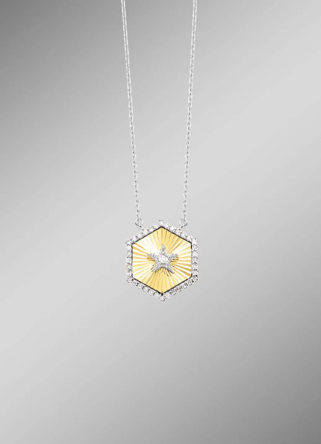 Hot Halskette in Bicolor mit 1 Brillant und 36 Diamanten Damen Halsketten