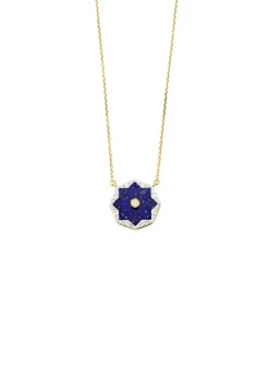 Halskette mit echt Lapislazuli, Brillanten und Diamanten Damen Halsketten