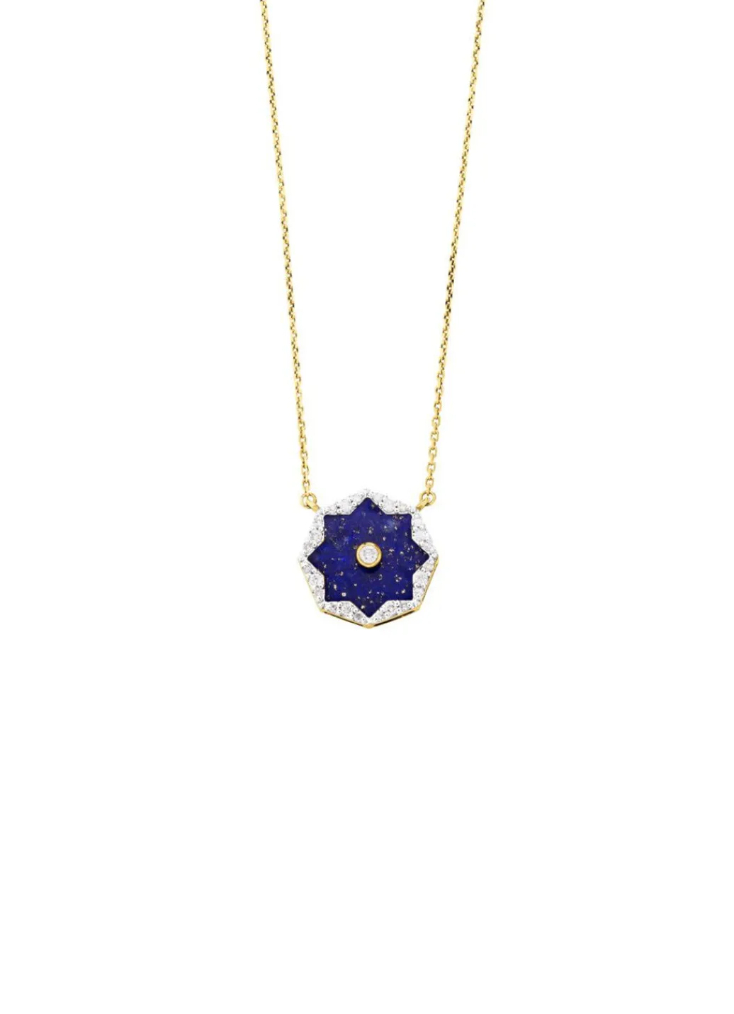 Halskette mit echt Lapislazuli, Brillanten und Diamanten Damen Halsketten