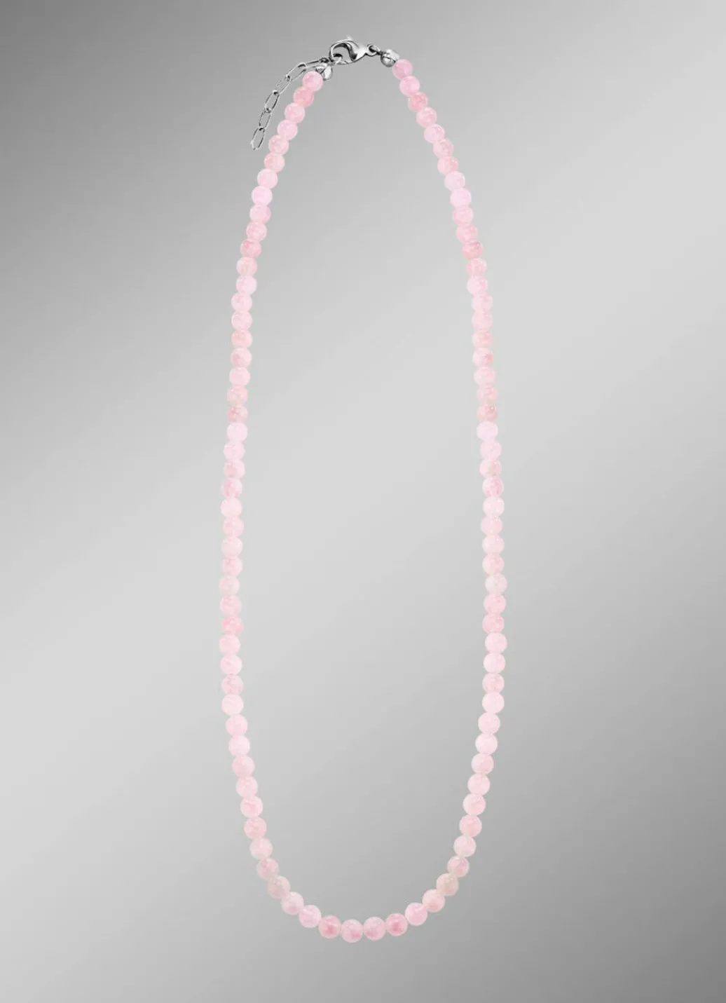 Outlet Halskette mit echtem Rosenquarz Damen Halsketten