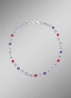 Clearance Halskette mit Kristallen in Pink Damen Modeschmuck|Halsketten