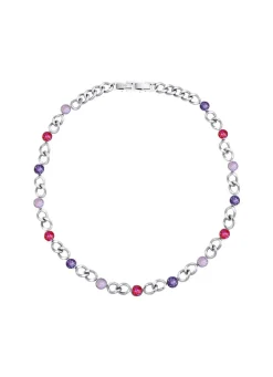 Clearance Halskette mit Kristallen in Pink Damen Modeschmuck|Halsketten