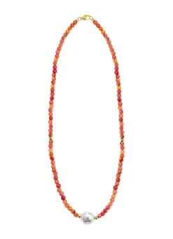 Clearance Halskette mit Perlenschimmer und Edelsteinglanz Damen Halsketten