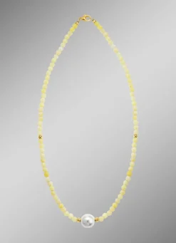 Outlet Halskette mit Perlenschimmer und Edelsteinglanz Damen Halsketten