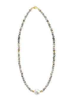 Sale Halskette mit Perlenschimmer und Edelsteinglanz Damen Halsketten