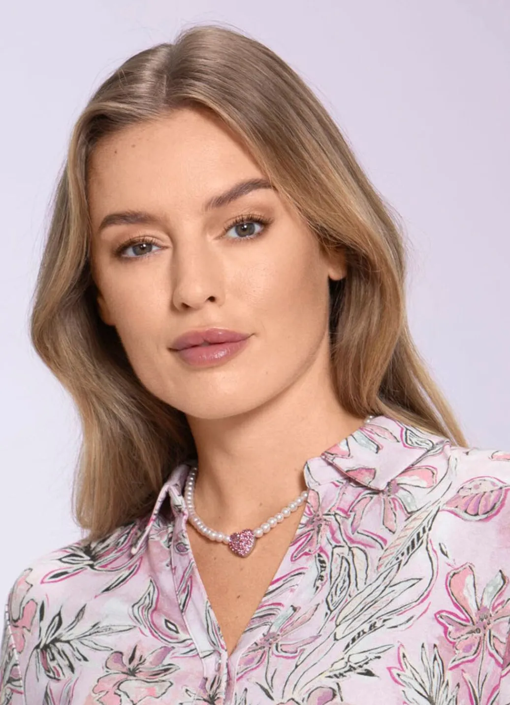 Online Halskette mit Schmuckperlen und Strassherz Damen Modeschmuck|Halsketten