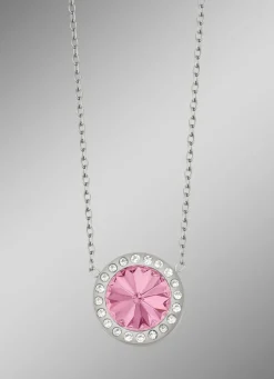 Discount Halskette mit Swarovski®-Kristall in Pink Damen Modeschmuck|Anhänger