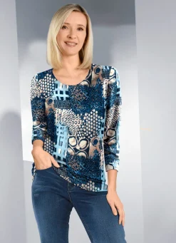 Damen Mona Kurzarm<Hübsches Shirt mit 3/4-langen Ärmeln