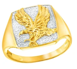 Herrenring Adler mit 3 Diamanten Herren Ringe