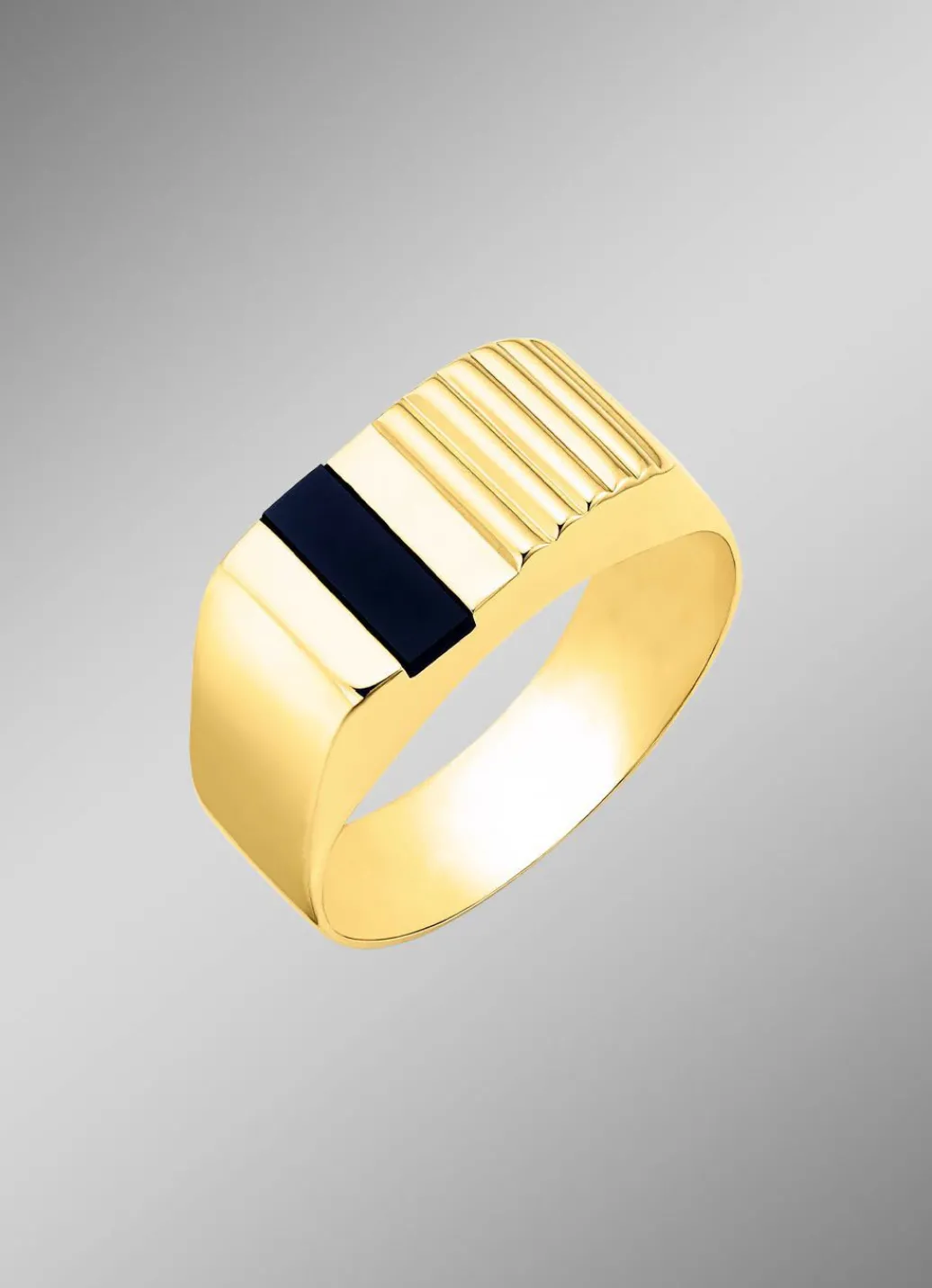 Sale Herrenring aus 375er Gold mit Onyx Herren Ringe