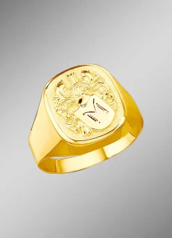 Herrenring mit glänzendem Wappen Herren Ringe