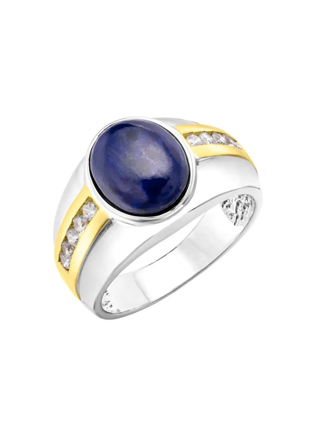Discount Herrenring mit Lapislazuli und Zirkonia Herren Ringe