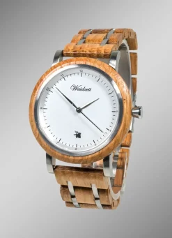 Herrenuhr mit Holzband der Marke Waidzeit Herren Quarzuhren