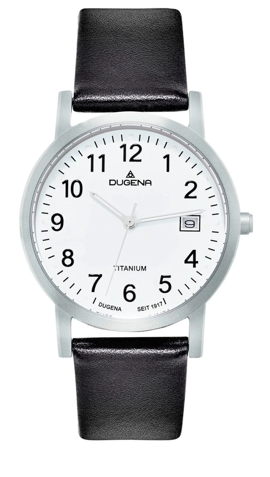 New Herrenuhr mit Titangehäuse und Lederband Herren Quarzuhren