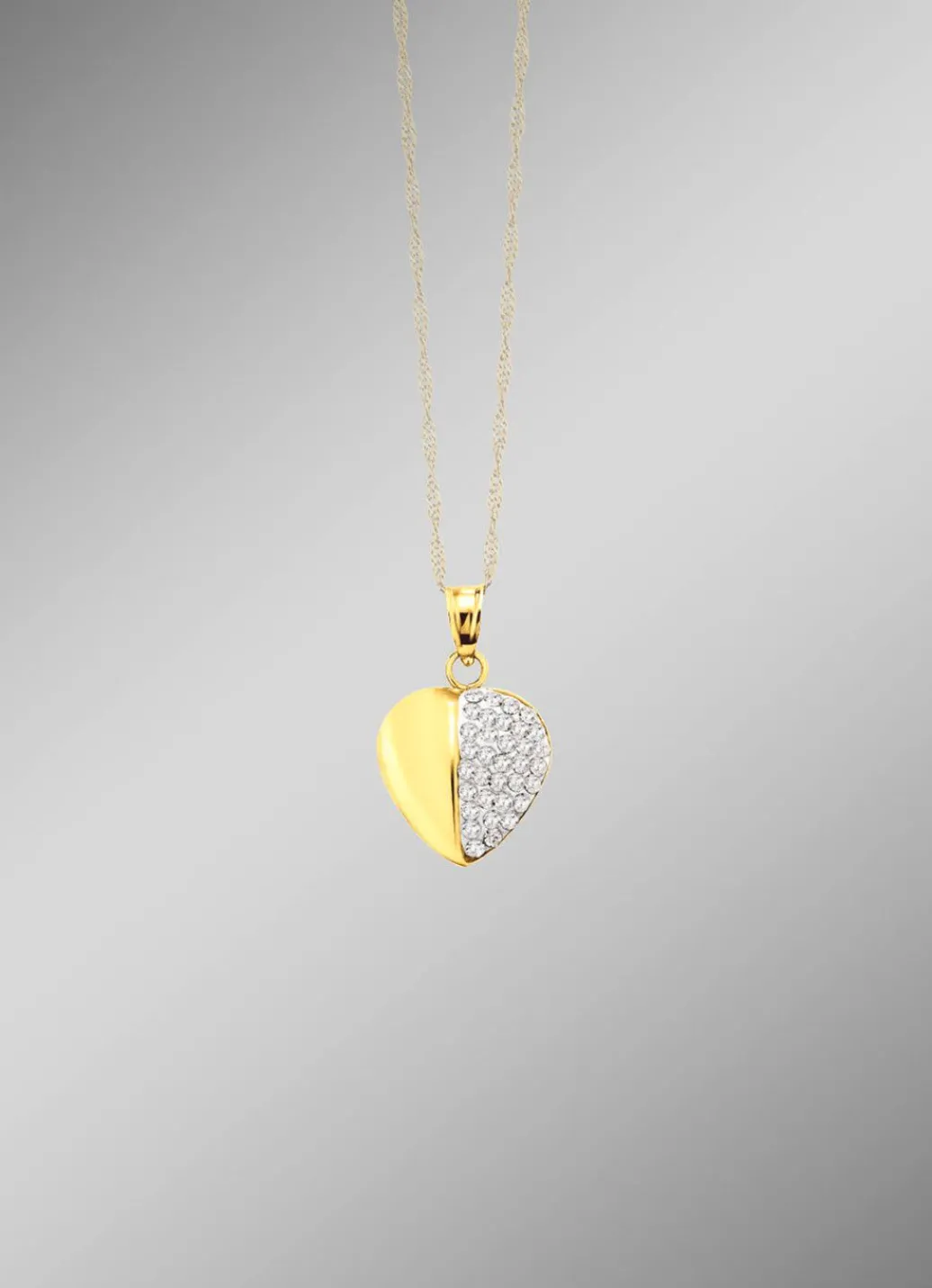 New Herz-Anhänger in Bicolor mit Kristallen Damen Modeschmuck|Anhänger