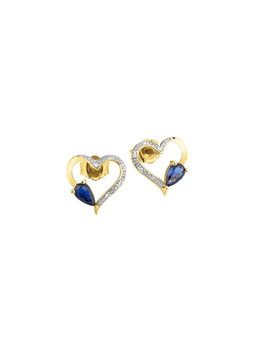 Damen Mona Ohrschmuck<Herz-Ohrstecker mit echt Safir