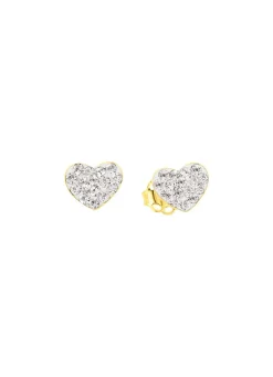 Outlet Herz-Ohrstecker mit Kristallen Damen Modeschmuck|Ohrschmuck