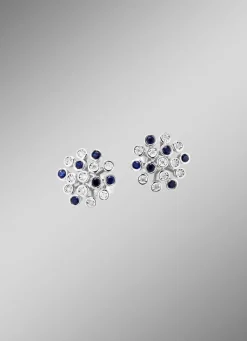 Damen Mona Ohrschmuck<Hochwertige Ohrstecker mit Safir und Brillanten
