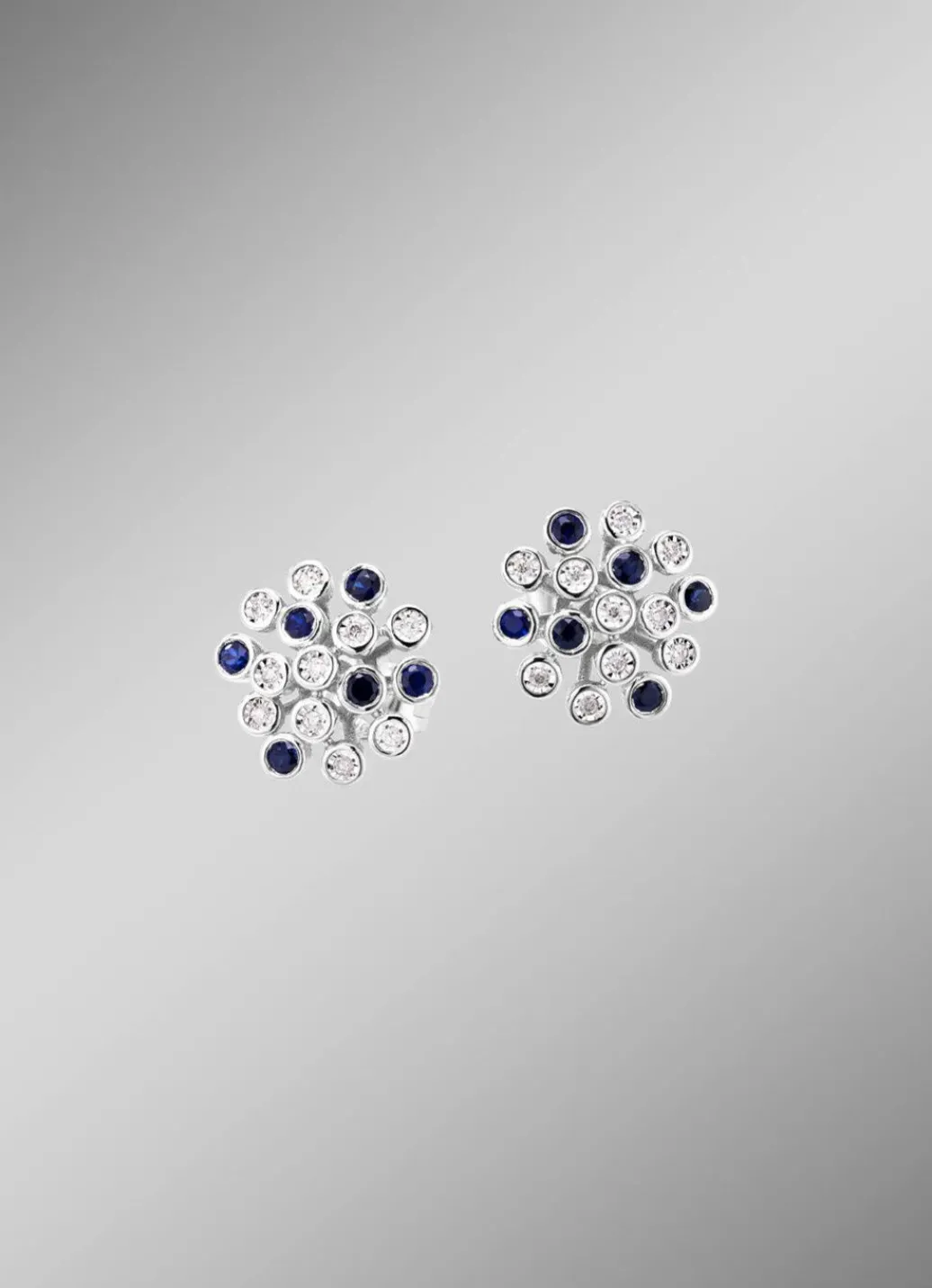 Damen Mona Ohrschmuck<Hochwertige Ohrstecker mit Safir und Brillanten