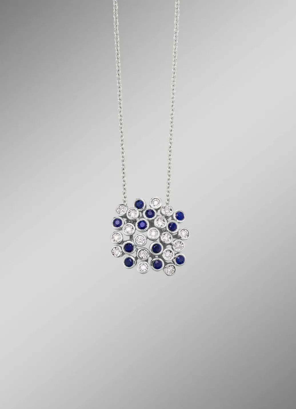 Outlet Hochwertiger Anhänger mit Safir und Brillanten Damen Anhänger