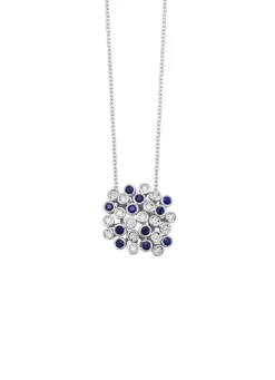 Outlet Hochwertiger Anhänger mit Safir und Brillanten Damen Anhänger