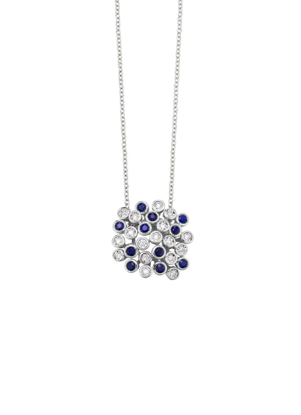 Outlet Hochwertiger Anhänger mit Safir und Brillanten Damen Anhänger