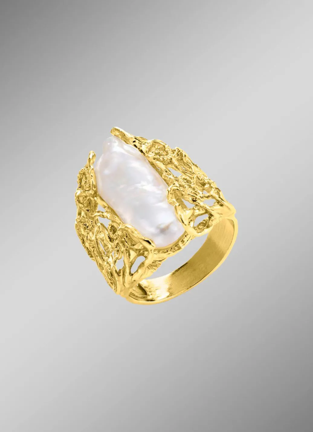 Clearance Hochwertiger Damenring mit Keshi-Perle Damen Ringe