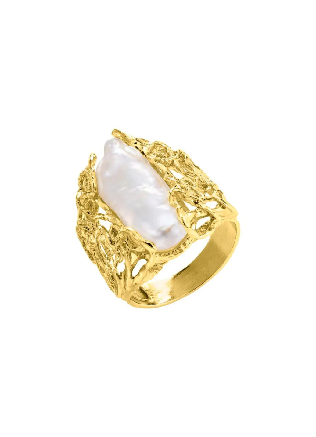 Clearance Hochwertiger Damenring mit Keshi-Perle Damen Ringe