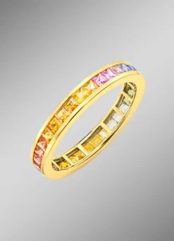 Hot Hochwertiger Memoirering mit echten Safiren in Multicolor Damen Ringe