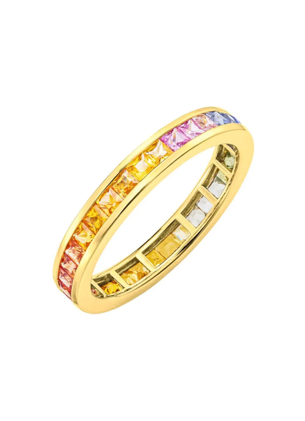 Hot Hochwertiger Memoirering mit echten Safiren in Multicolor Damen Ringe