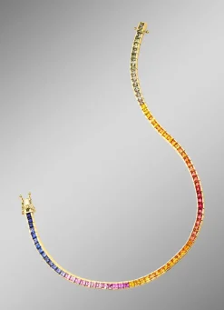 Best Hochwertiges Armband mit echten Safiren in Multicolor Damen Armbänder