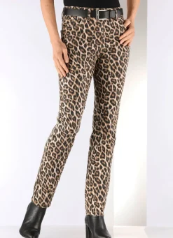 Damen Mona Lange Hosen<Hose in angesagter Leo-Dessinierung