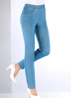 Damen Mona Schlupfhosen|Lange Hosen<Hose in Denim-Optik