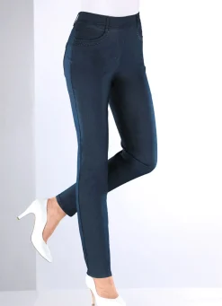 Damen Mona Schlupfhosen|Lange Hosen<Hose in Denim-Optik